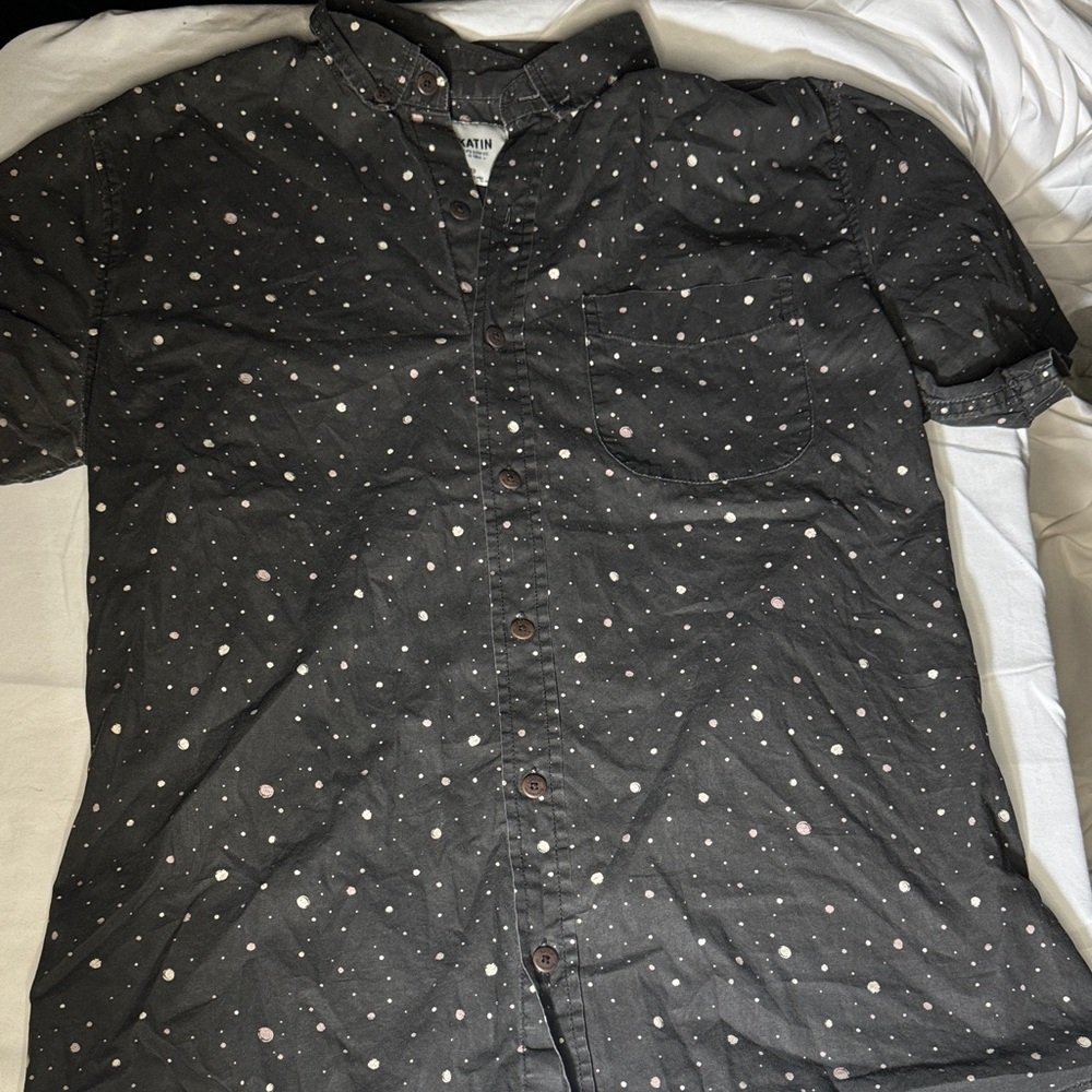 Katin Black Shirt with White and Pink Dots